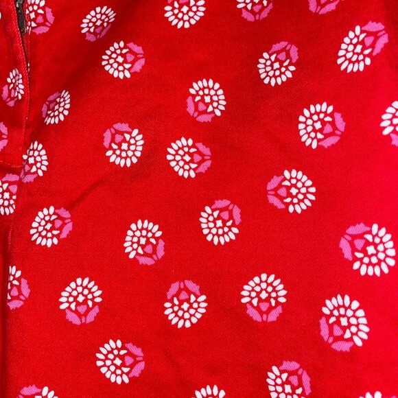 Lands End Womens Red White Print Mid Rise Pants Size 18 - Picture 2 of 7